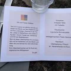 Kochevent zum zehnten Jahresjubiläum der Teilnahme an den Bildhauerkursen von Frieder und Elfi